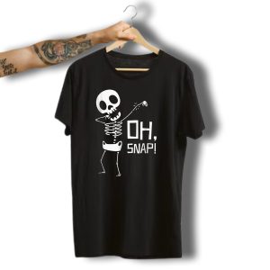 Halloween Oh Snap Dabbing Skeleton Broken Bone T-Shirt