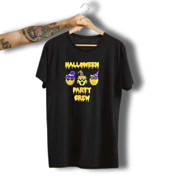 Halloween Party Crew Owls Witch Hats T Shirt 1 t shirt 1