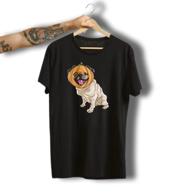Halloween Pug With Pumpkin Head T Shirt t shirt 1