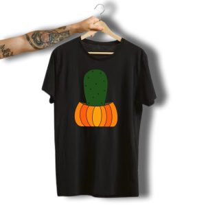 Halloween Pumpkin Cactus Fusion T-Shirt