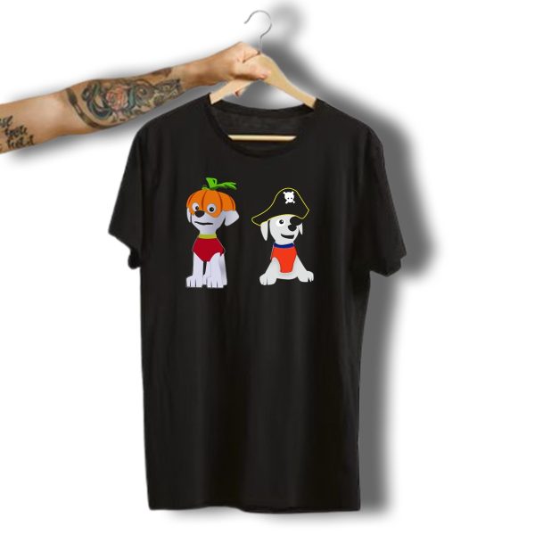 Halloween Pumpkin Costume Dog Pirate Hat Skull Dog T Shirt t shirt 1