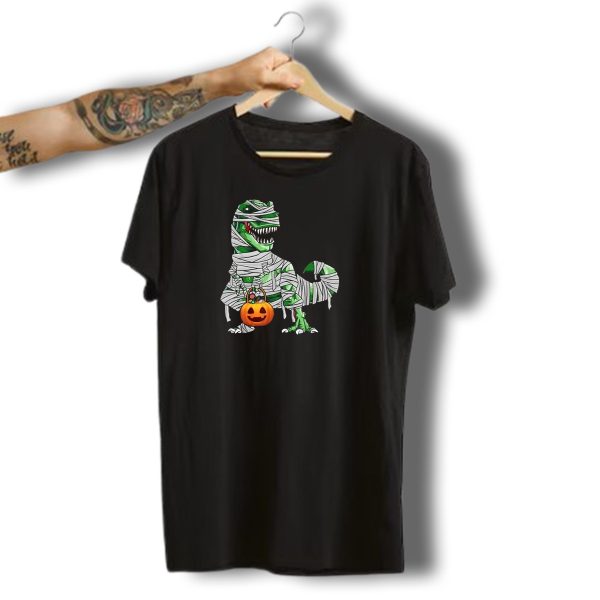 Halloween Pumpkin Dinosaur Mummy T Rex Gift T Shirt t shirt 1