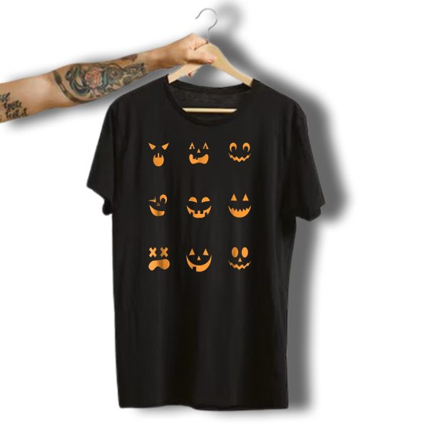 Halloween Pumpkin Face Emoji Jack O Lanterns Happy Faces T Shirt t shirt 1
