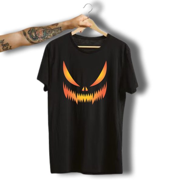 Halloween Pumpkin Face Evil Grinning Jack O Lantern T Shirt t shirt 1
