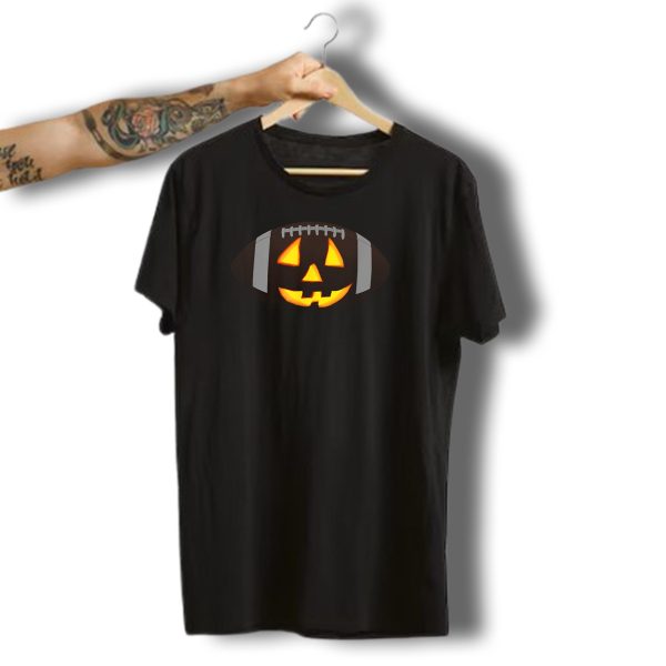 Halloween Pumpkin Face Football Creepy Funny T Shirt t shirt 1 1
