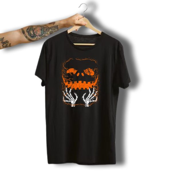 Halloween Pumpkin Lantern Skeleton Scary Present T Shirt t shirt 1