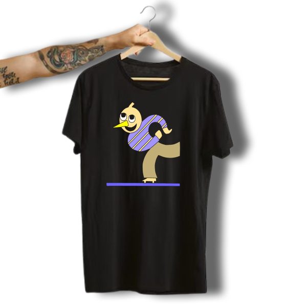 Halloween Pumpkin Skater Character In Striped Shirt Balancing On Skateboard T Shirt t shirt 1