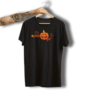 Halloween Pumpkin Stethoscope Heartbeat Nurse Doctor Nursing T-Shirt