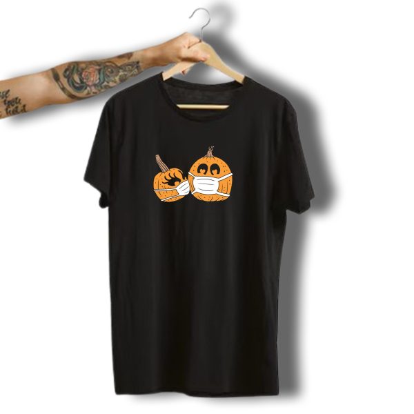 Halloween Pumpkins Wearing Face Masks Jack O Lanterns Pandemic T Shirt t shirt 1