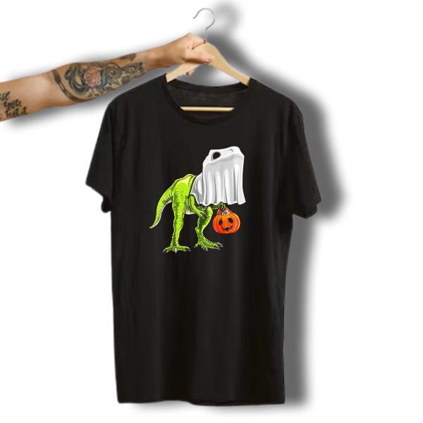 Halloween Rex Dinosaur Ghost Costume Pumpkin T Shirt t shirt 1