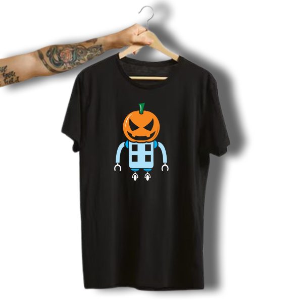 Halloween Robot Pumpkin Head T Shirt t shirt 1