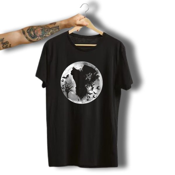 Halloween Samhain Batcat Black Cat Moonlit T Shirt t shirt 1
