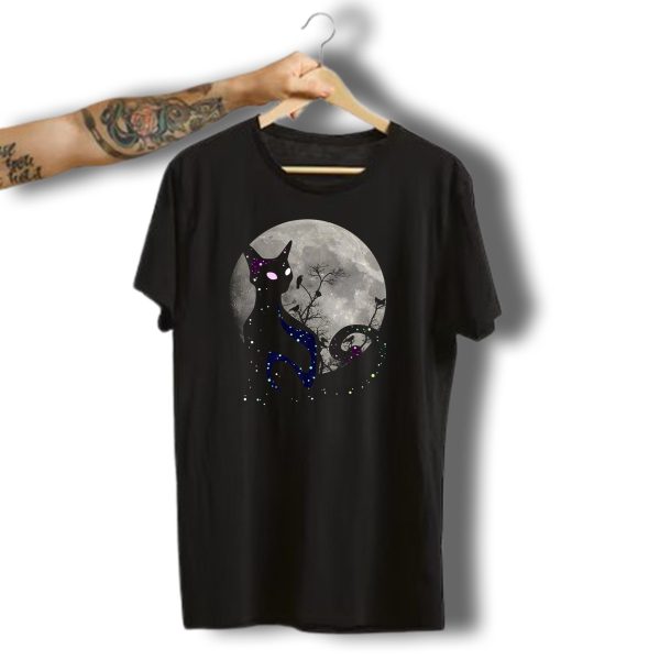 Halloween Scary Black Cat Gothic Full Moon Ravens T Shirt t shirt 1
