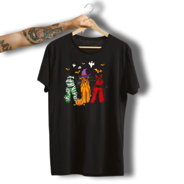 Halloween Schnauzer Trio Mummy Witch Devil T Shirt 1 t shirt 1