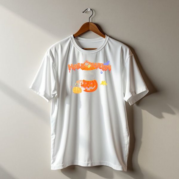 Halloween Siamese Cat Pumpkin Witch Skull Spider Web T Shirt t shirt 1