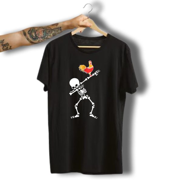 Halloween Skeleton Dabbing With Chicken T Shirt 1 t shirt 1