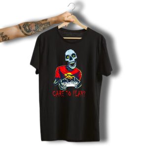 Halloween Skeleton Gamer Care To Play Gaming For Life T-Shirt