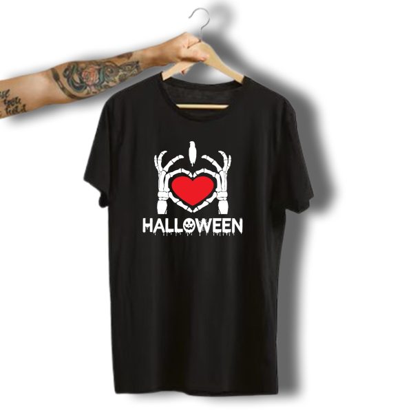 Halloween Skeleton Heart Hands Love T Shirt 1 t shirt 1