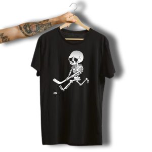 Halloween Skeleton Playing Ice Hockey T-Shirt