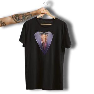 Halloween Skeleton Tuxedo Bow Tie Suit T-Shirt