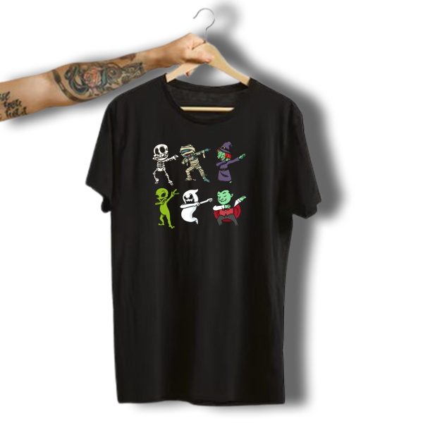 Halloween Skeleton Zombie Witch Alien Ghost Vampire Dabbing Party T Shirt t shirt 1