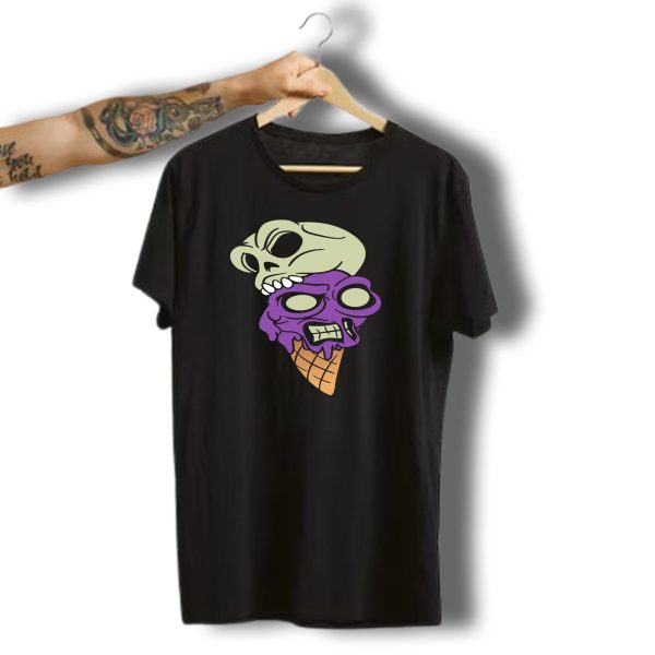 Halloween Skull Monster Ice Cream Horror Skeleton T Shirt t shirt 1