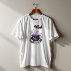 Halloween Smoken Bat Witchs Cauldron And Potions T-Shirt