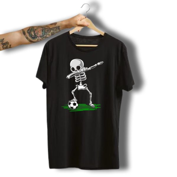 Halloween Soccer Pirate Skeleton Dabbing With Football T Shirt 1 t shirt 1