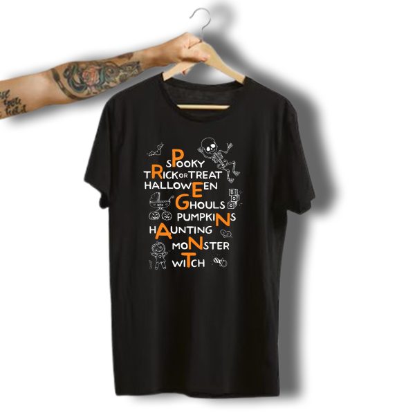 Halloween Spooky Pregnancy Announcement Trick Or Treat Pumpkins Ghoul Monster T Shirt t shirt 1
