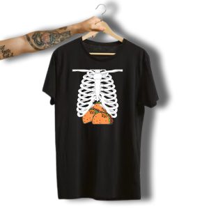 Halloween Taco Lover Skeleton Rib Cage Food Humor T-Shirt