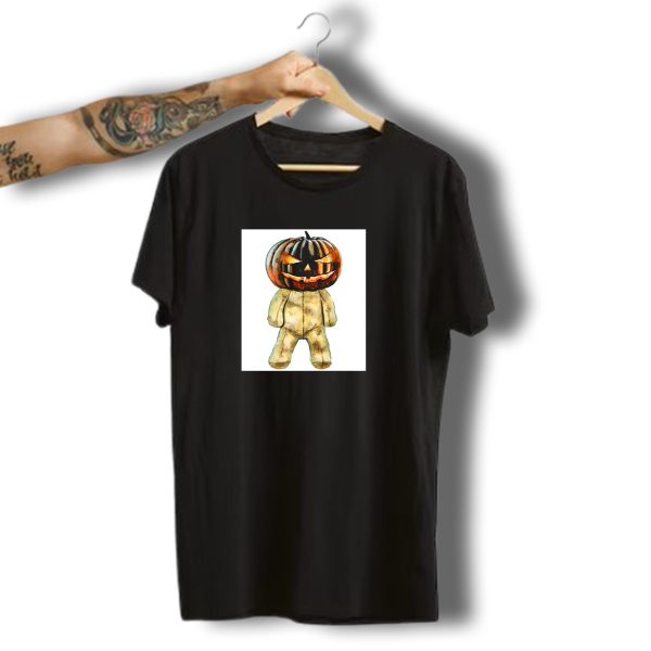 Halloween Teddy Bear Pumpkin Head Creepy T Shirt t shirt 1