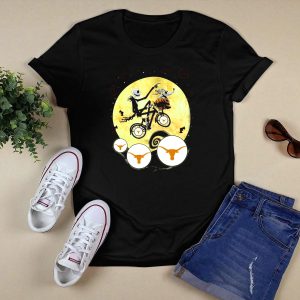 Halloween Texas Longhorns Nightmare Biking Theme T-Shirt