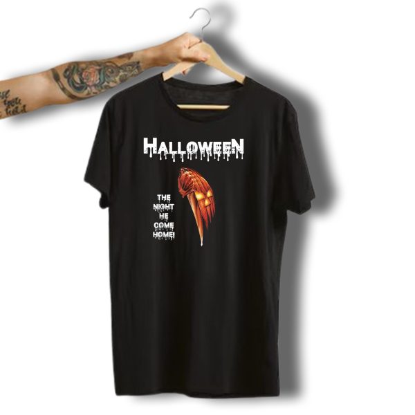 Halloween The Night He Came Home Pumpkin Knife T Shirt t shirt 1