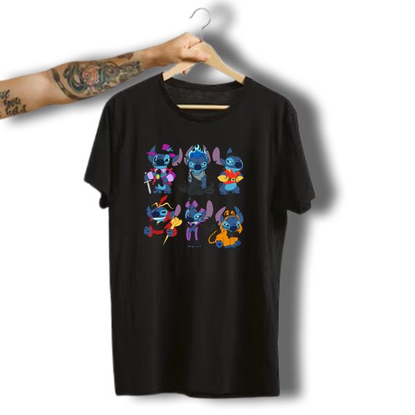 Halloween Time Stitch In Disney Villain Costumes T Shirt t shirt 1