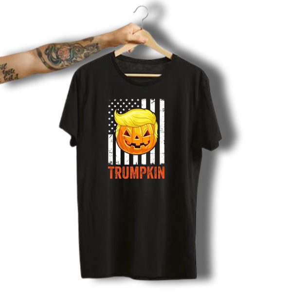Halloween Trumpkin Make Halloween Great Again Pumpkin Usa Flag T Shirt t shirt 1