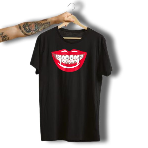 Halloween Vampire Braces Orthodontist Funny Mouth T Shirt t shirt 1