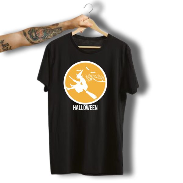 Halloween Witch Flying With Bats 222 T Shirt 1 t shirt 1