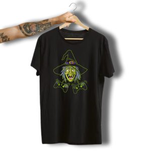 Halloween Witch Video Gamer Controllers Gaming Wizard T-Shirt