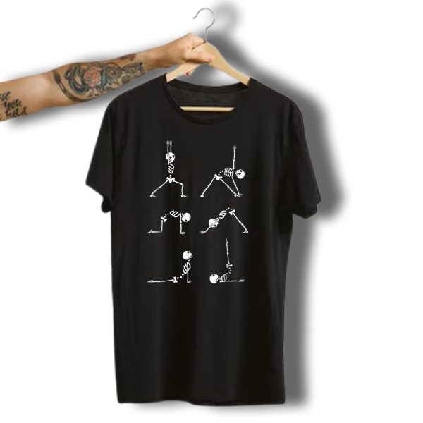 Halloween Yoga Skeleton Funny Exercise Costume T Shirt t shirt 1