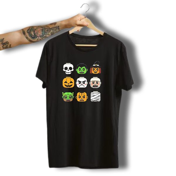 Halloween Zombie Ghost Pumpkin Witch Skull Mummy Building Block Head Boys T Shirt t shirt 1