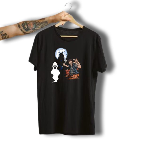 Halloween Zombie Party Bait With Ghost And Haunted House T Shirt t shirt 1
