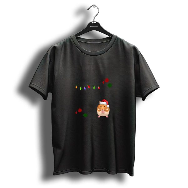 Hamster Around The Christmas Tree Santa Hat Lights T Shirt 1 t shirt 1