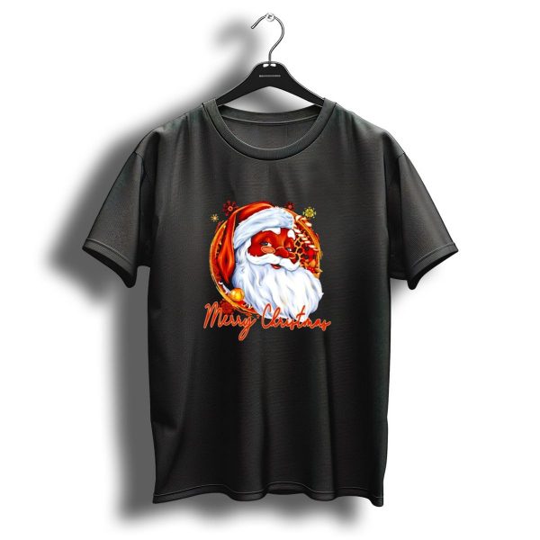 Handsome Black Santa Merry Christmas Festive Joyful Santa Image T Shirt 1 t shirt 1