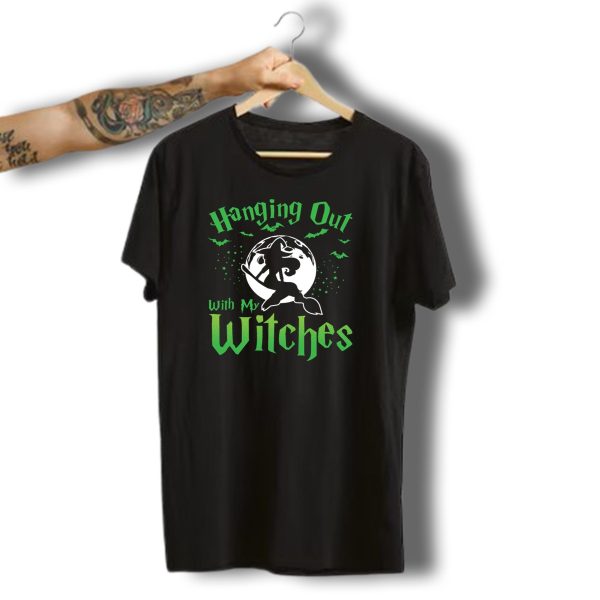 Hanging Out With My Witches Halloween Moon Bats T Shirt 1 t shirt 1