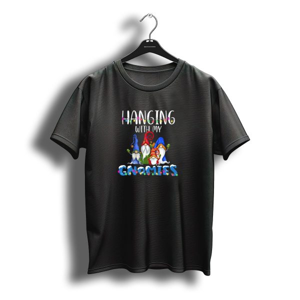 Hanging With My Gnomies Christmas Santa Gnome Lights T Shirt t shirt 1