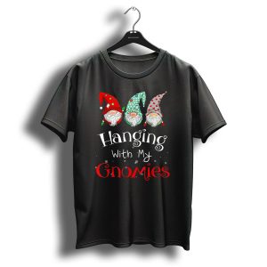 Hanging With My Gnomies Funny Christmas Team Gnome Holiday Cheer T-Shirt