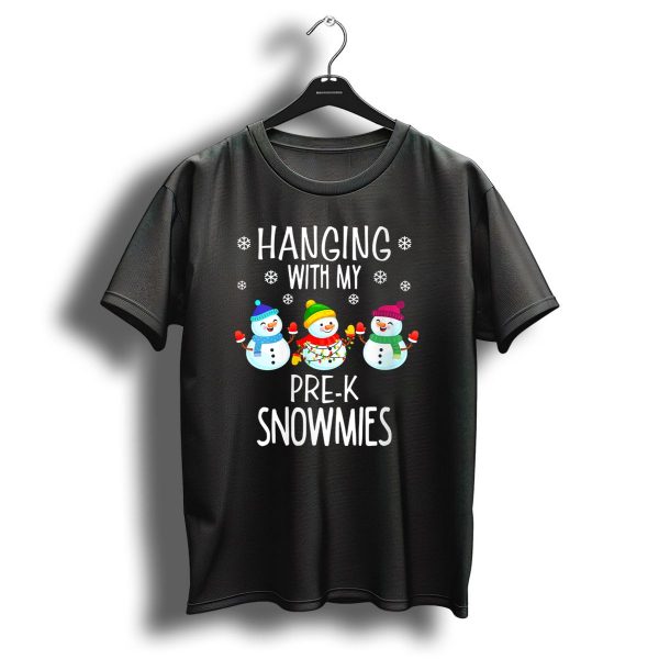 Hanging With My Pre K Snowmies Teacher Christmas Holidays Educator T Shirt 1 t shirt 1