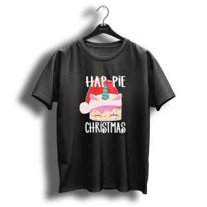 Hap Pie Christmas Unicorn Cake Santa Hat T Shirt