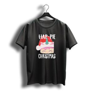 Hap Pie Christmas Unicorn Cake Santa Hat T-Shirt