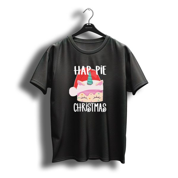 Hap Pie Christmas Unicorn Cake Santa Hat T Shirt t shirt 1